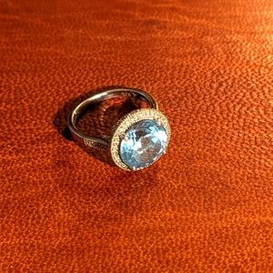 Blue topaz in 925 sterling silver ring.